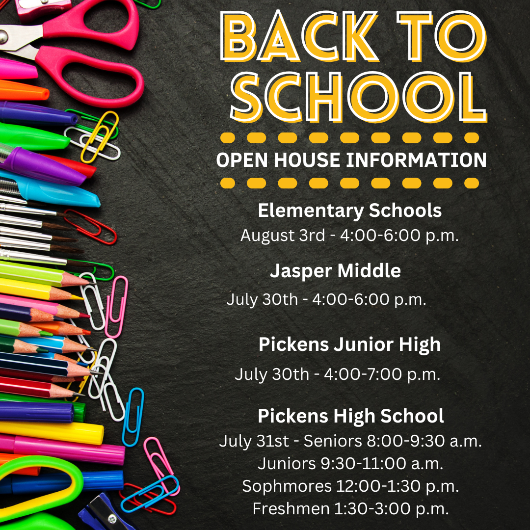 Back to School open house information social media graphic