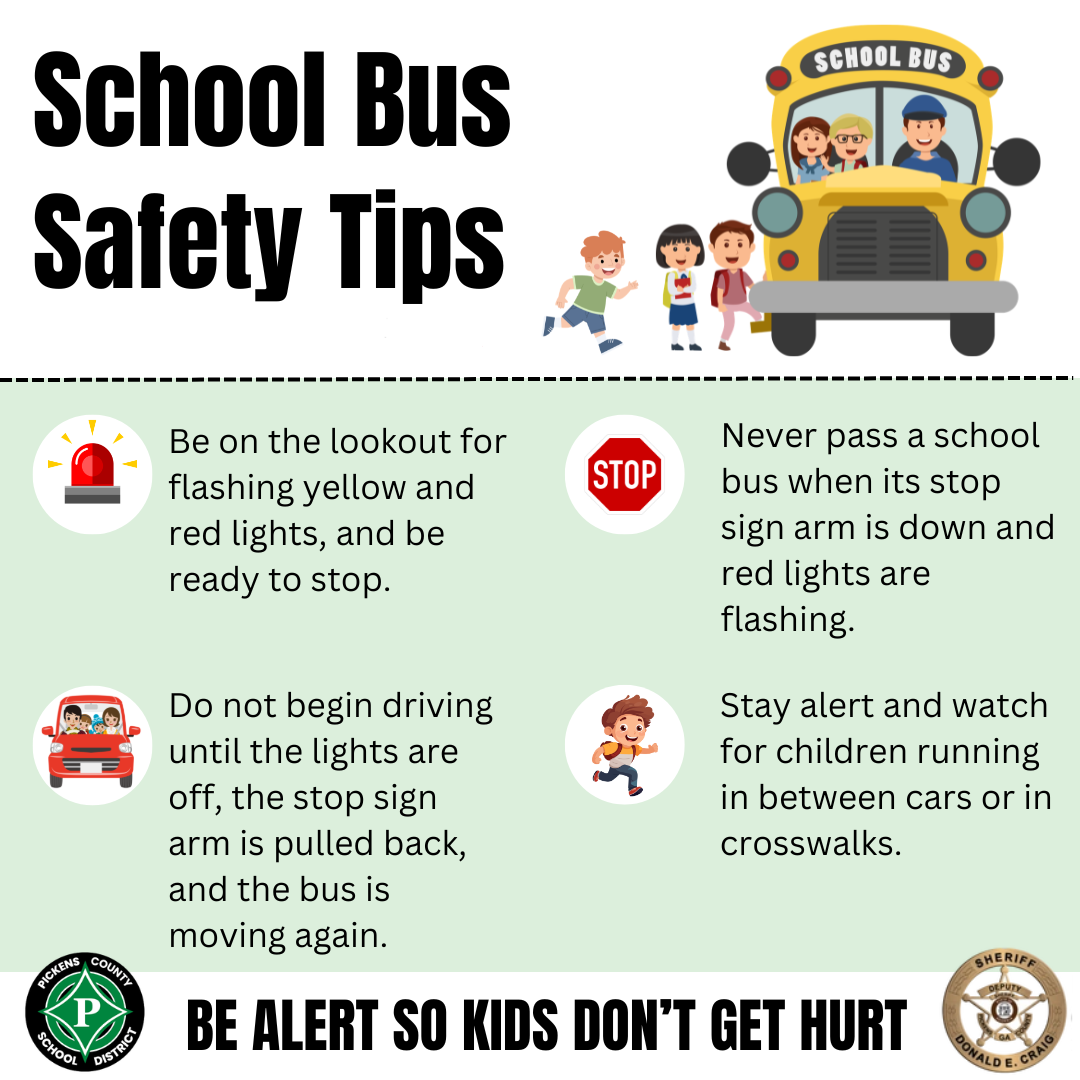 School Bus Safety Tips social media graphic