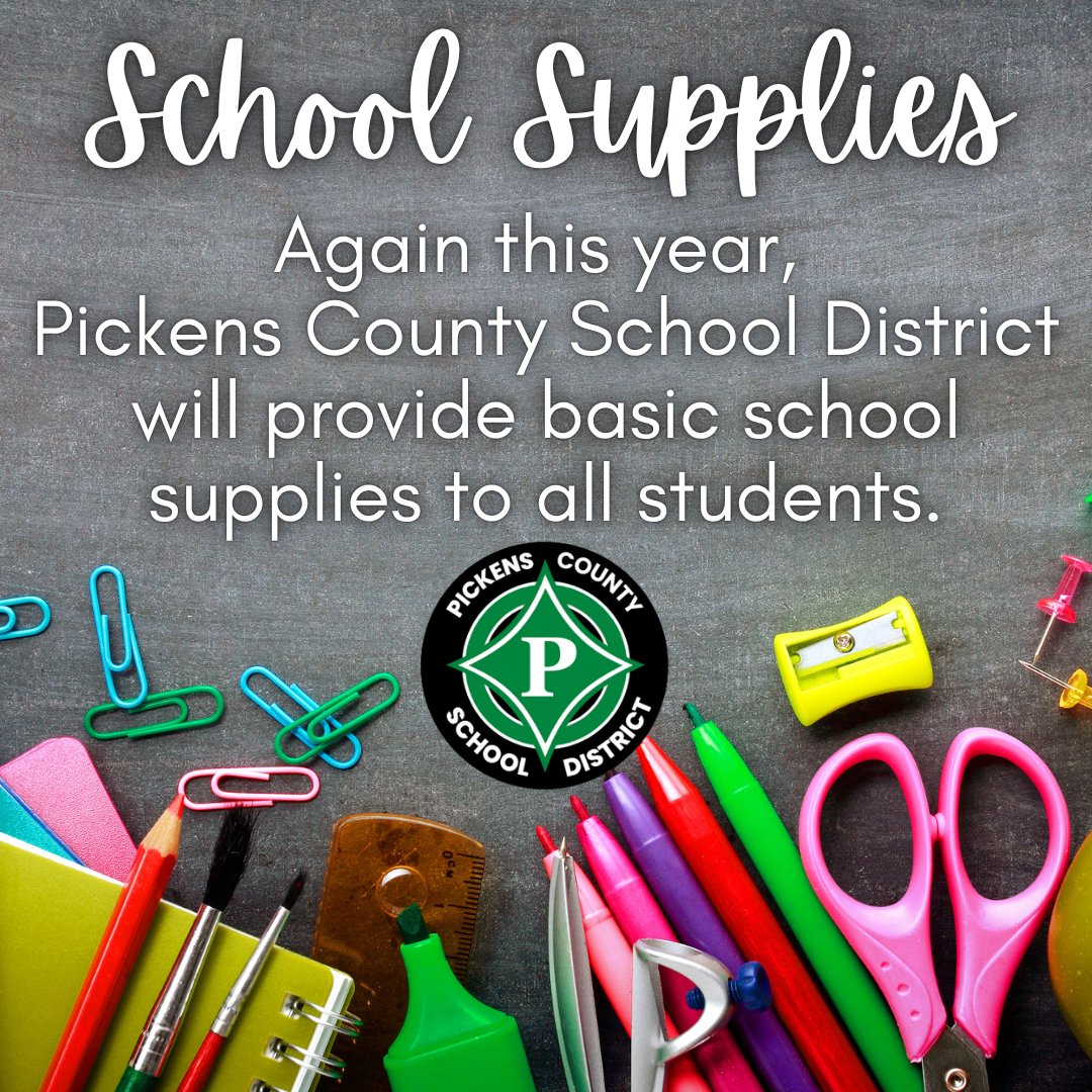 School supplies social media graphic