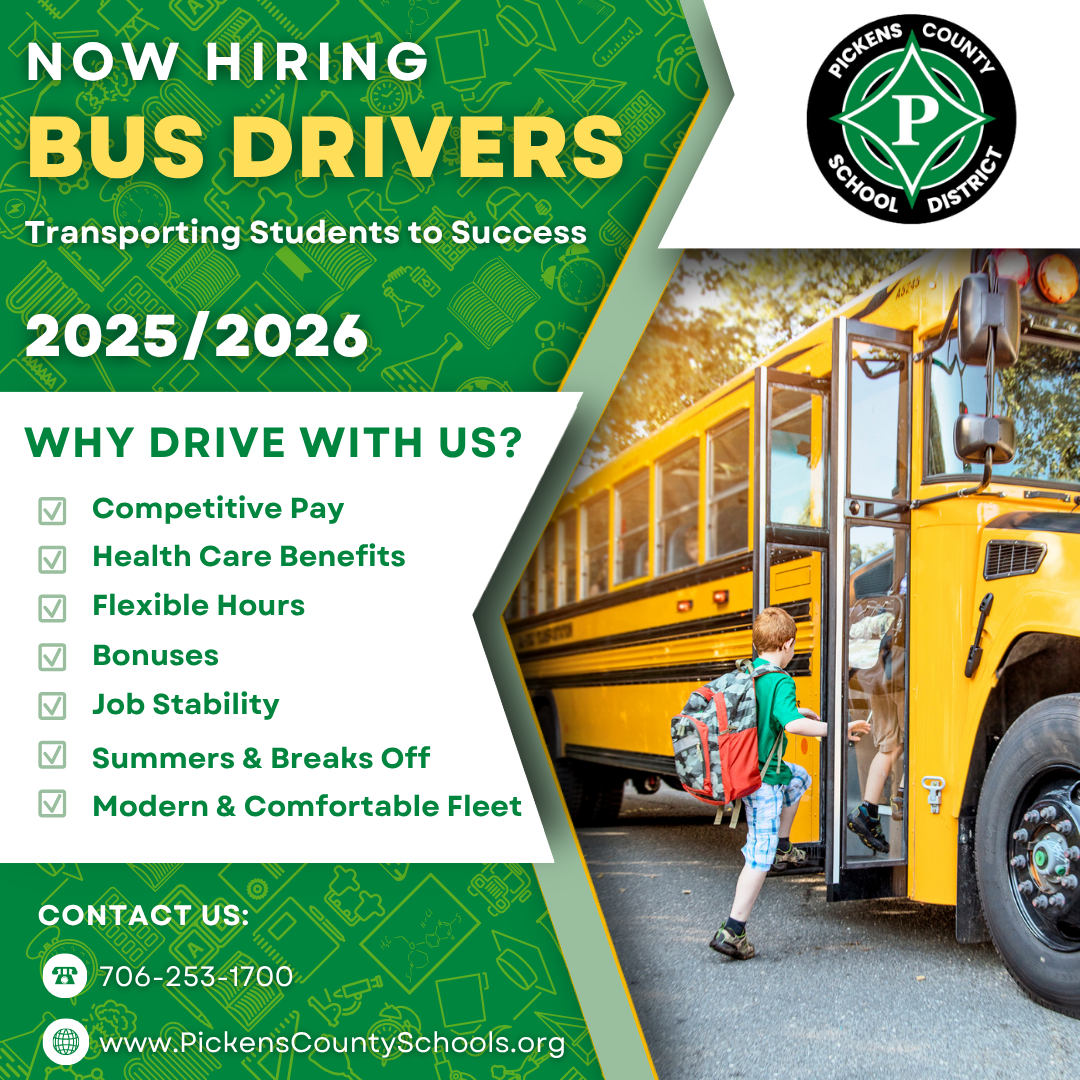 Now hiring bus drivers 2025 2026 social media graphic