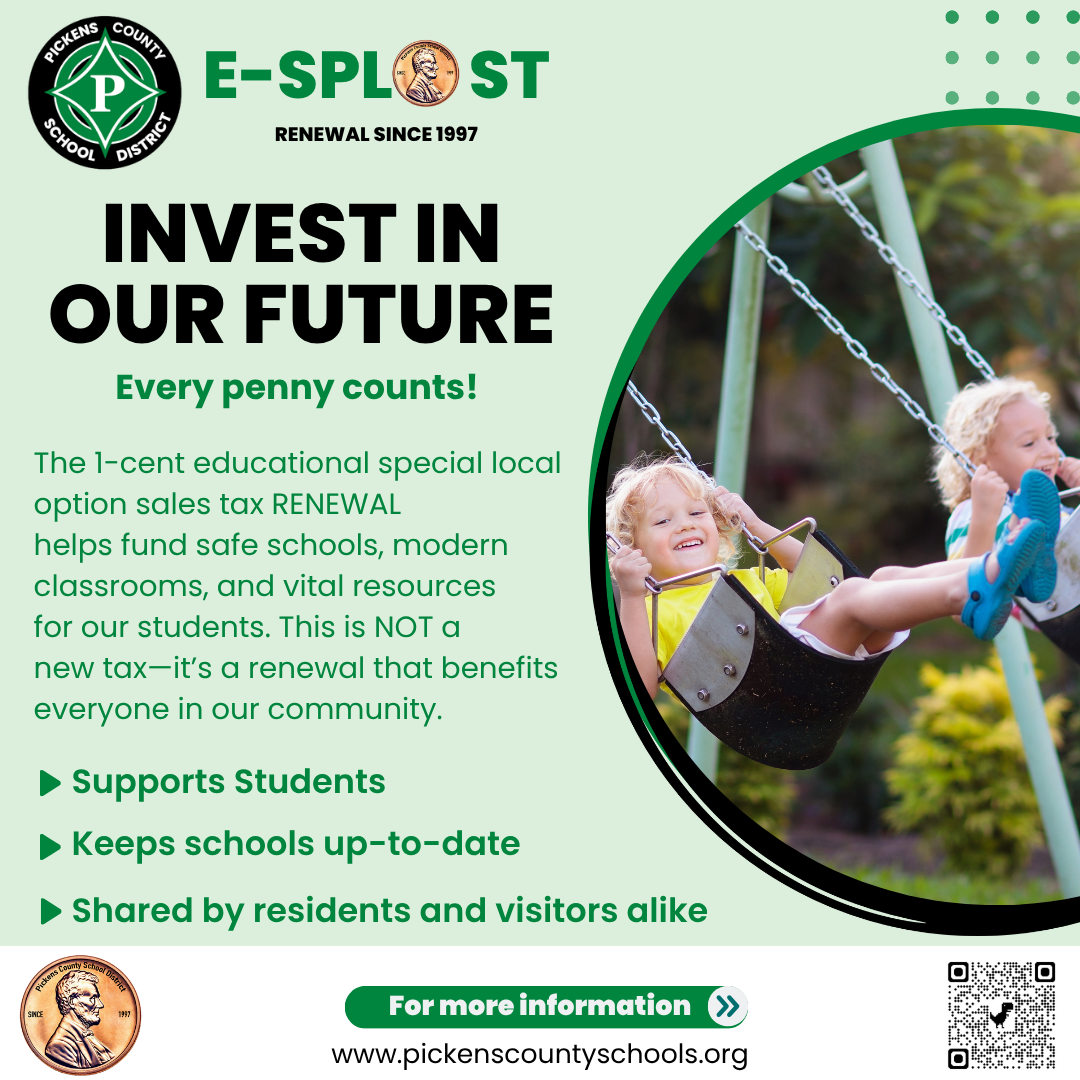 ESPLOST invest in our future graphic explaining the renewal and community benefits