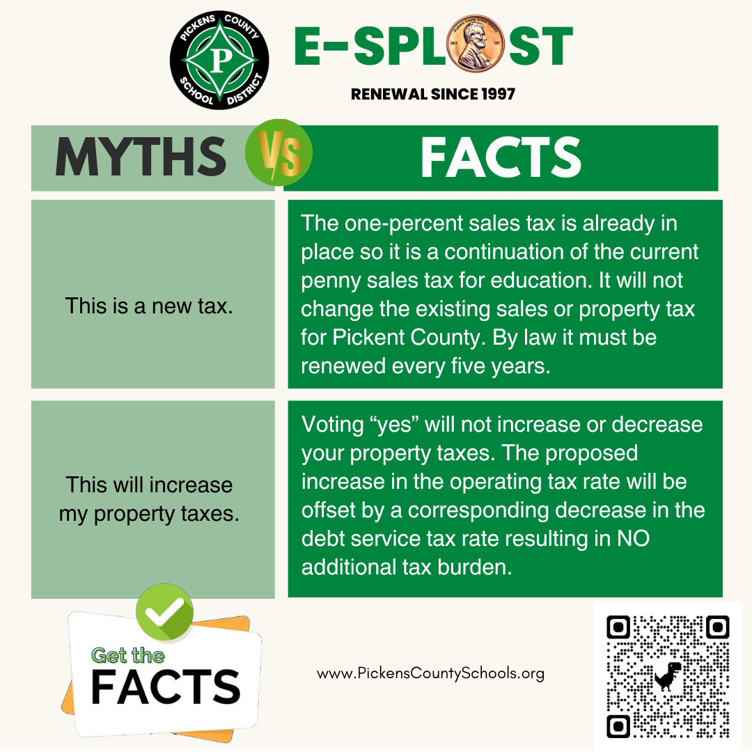 ESPLOST myths versus facts social media graphic